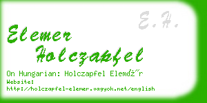 elemer holczapfel business card